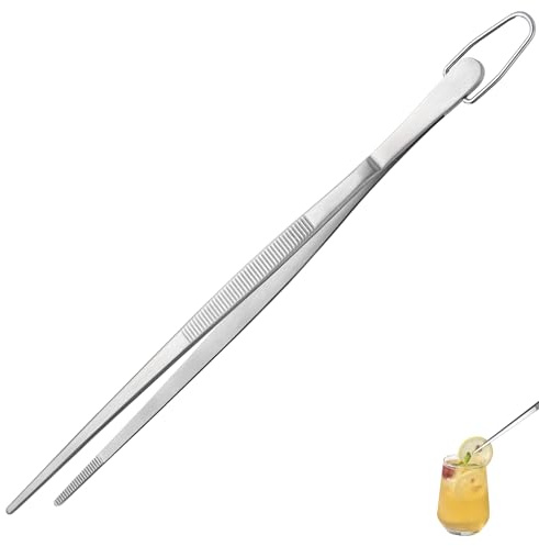 U-Taste Pinza da Cucina 25 cm, Acciaio Inox 18/8, Punta Affilata | Saldatura Senza Giunzioni Robusta e Forza di Presa Migliorata – Per Cottura al Forno, Impiattamento, Decorazione