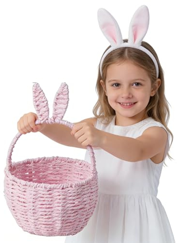 XIANZHE Osterkörbchen Kleiner Weidenkorb mit Henkel Osterkörbchen Kinder, Blumenmädchen Korb, Streukorb Rattankorb, Streukorb Hochzeitskorb, Geflochtener Geschenk Korb Klein, Osternest Aufbewahrung