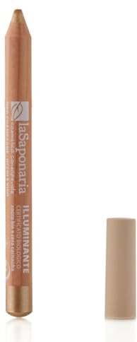 La Saponaria | Illuminante Viso e Occhi 2-in-1 Oro Champagne – Matita Jumbo Illuminante Multiuso per Viso e Occhi, Stick Sfumabile Effetto Luminoso Naturale – Vegano e Biologico – 1 unità