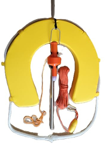 MOB Kit. Man Over Board Package. Lifebuoy, Lithium Light, U bracket + throw line.