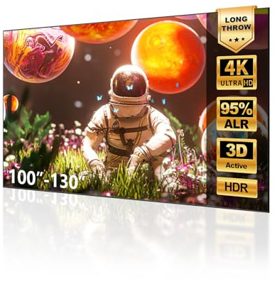 NothingProjector Écran Projecteur ALR Cadre Fixe Longue Focale 100 Pouces | Pour Projecteur Standard & Longue Focale, Non UST, 95% Rejet Lumière Ambiante, 4K/8K UHD, 16:9, Montage Mural, Home Cinéma