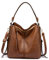 Realer Handtaschen Damen Lederimitat Umhängetasche Designer Taschen Hobo Taschen groß Mit Quasten Braun