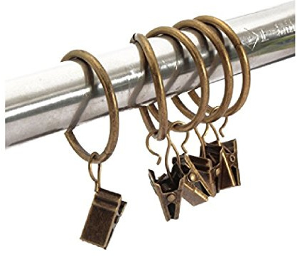 Miya@ hochwertige 30 Packung Metall Vorhang Clip Ringe Gardinenringe mit Clip Drapery Vorhang Ringe mit Clip (Bronze)