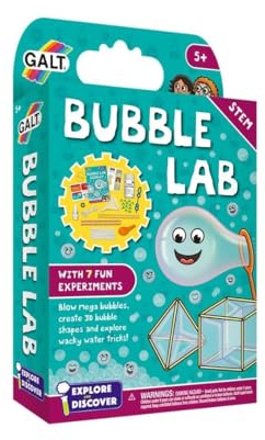 Galt Bubble Lab - Explore and Discover Science Kit for Kids, Childrens Craft Set and Guide Book - 7 Fun STEM Experiments from 3D Bubble Shapes to Water Tricks - For Boys and Girls Ages 5 Years Plus