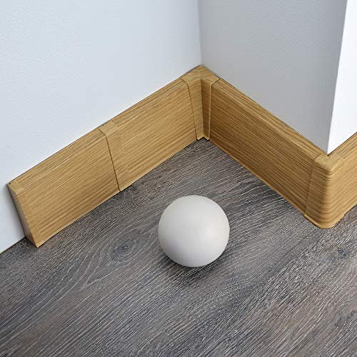 [DQ-PP] 20 Meter Sockelleisten 75mm PVC Eiche klassisch Laminatleisten Fussleisten aus Kunststoff PVC Laminat Dekore Fußleisten
