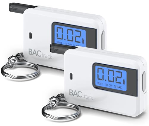 BACtrack Go Keychain Breathalyzer - White (2 Pack) | Ultra-Portable Pocket Keyring Alcohol Tester for Personal Use