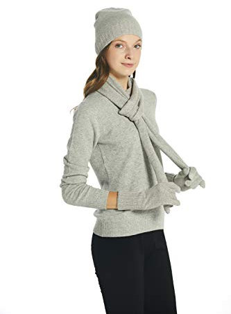 EURKEA 100% Cashmere Winter Scarf for Women, Warm & Soft, Gift Ready, Available in Solid Colors, Light Grey