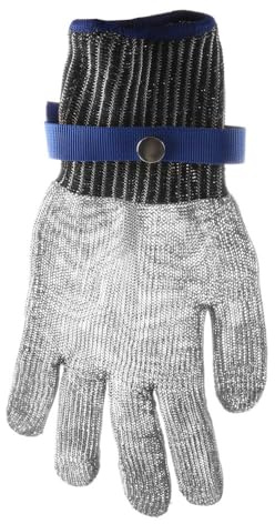 HENDI Austernhandschuh (L), 2 Handschuhen: HPPE-Innenhandschuh und dem Außenhandschuh aus Edelstahl, Schutzhandschuhe, Schnittschutzhandschuh, 330mm