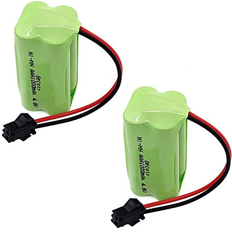 Gecoty® 4.8V AAA Akkupack, 2 Stück 1000mAh Wiederaufladbare NiMH Akku mit SM 2P Stecker für RC Stuntauto RC Roboter (Nicht AA)