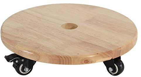 Pflanzenroller Holz Massiv Rund, Blumenroller Für Den Innenbereich,Pflanze Caddy Heavy Duty Mit Rädern Für Innen-Und Außenbereich, Holz Blume Pflanze Stand Halter Rack Für Pflanzergartenbehälter