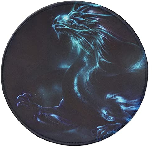 Hosimoln tapis de souris rond impression HD personnalisé pour ordinateur portable 22cm dragon003