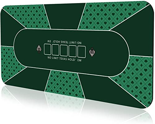 Profi Pokermatte 180 x 90cm, Texas Hold'em Pokerteppiche, Deluxe Poker Tischunterlage, Pokertischauflage Blackjack Matte, inkl Tragetasche für echtes Casino-Feeling