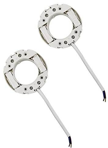 OMIGA 2 Pieces GX53 Base Lamp Holder Connector Bulb Socket Standard Lamp Holder with 12 CM Connection Line Cable for GX53 Light Bulb LED LFC Lamps with Wire