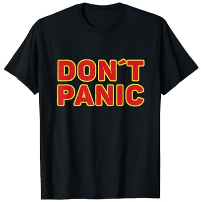 Don't Panic Vintage, sarcástico diseño para Evitar el pánico Camiseta