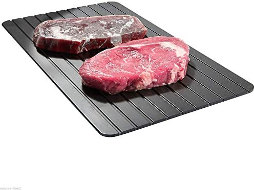 Bandeja Descongeladora,Bandeja de Descongelación Rápida Charola para Descongelar de Aluminio Alimentos Descongelados en Minutos para Cocina Casera 30 * 20CM