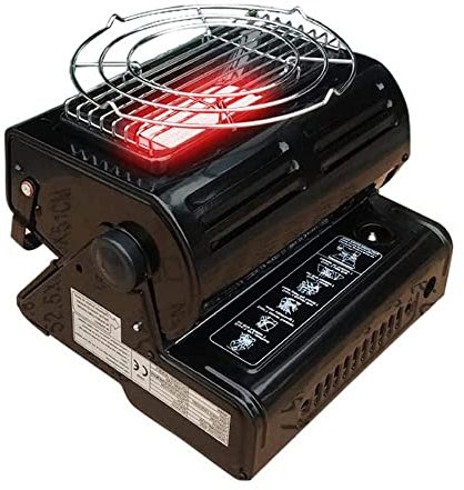 Camping Tragbarer Gasheizer Kompakter Raumheizer for Campingzelte Mobiler Butanheizer 1.3KW Outdoor-Heizungen for Wohnwagen Angeln Wandern (Color : Black Camping Stove)