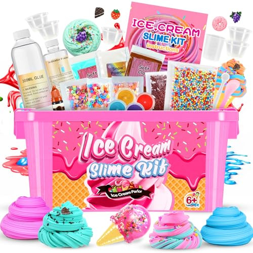 Veopoko Slime Kits for Kids - Ice Cream Slime Making Kit for Boys & Girls Aged 6-12