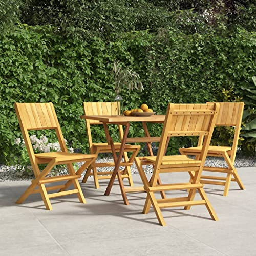 Festnight Gartenstühle Verstellbar Mit Holz,Gartenstühle 4er Set Klappbar Outdoor-Stühle Klappstühle Holz Klappbar Klappstuhl Gartenstühle Wetterfest Gartenmöbel 47x61x90 cm (Ohne Armlehnen)