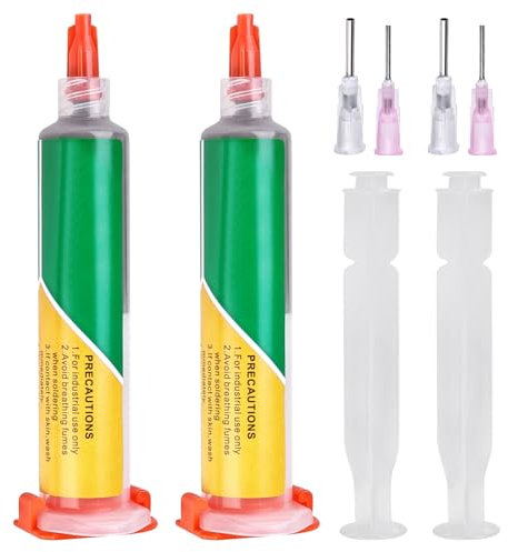 Bleifreies Lötpaste, 2 Stück Flussmittel Löten, Sn42 Bi58 Spritzenlötpaste, Lötflussmittel, Soldering Flux, Solder Paste, Lötpaste Smd Niedrige Temperatur 138 Grad, für LED SMD Lötzinn