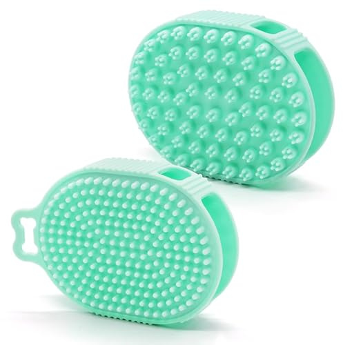 Hundebürsten Kurzhaar,Hundepflegebürste Badebürste Massage Gummi Gummistriegel für Hunde & Katzen (Mintgrün)