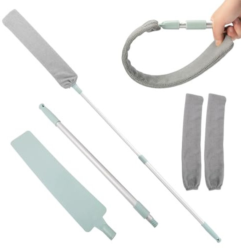 Cemssitu Retractable Gap Dust Cleaner Washable, Microfiber Duster with Extension Pole, Under Appliance/Fridge/Refrigerator/Furniture/Stove Cleaning Tool (1 Pack)