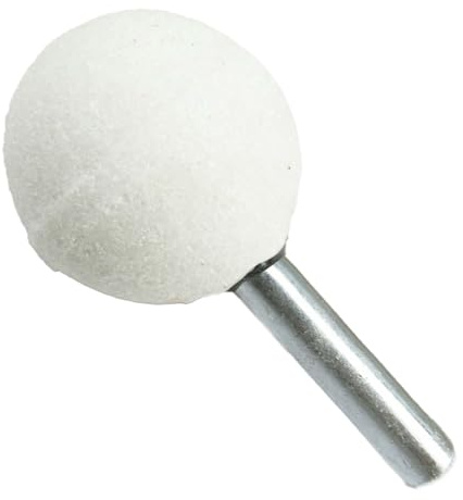 10 punte per smerigliatura a sfera, 6 mm x 30 mm, con testa rotante, in corindone bianco, per smerigliatura in ceramica, pietra, metallo, fai da te