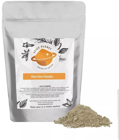 Spice Planet® | Premium Quality Finest Aloe Vera Powder | Vegan | Non-GMO | Excellent for Hair Care and Skin Care | Promotes Hair Growth – Beauty Facial, Hydrating, Moisturising (50 Grams)