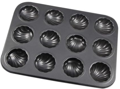 Plaque de cuisson en forme de coquillage Moule à madeleines antiadhésif à 12 cavités Moule à gâteau en acier au carbone Moule à madeleines Plaque de cuisson en forme de coquillage Moule à gâteau