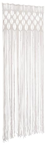 Susoso Makramee Vorhang Wandbehang, Boho Deko Gewebt Wandteppich Home Wanddeko Baumwollfaden Handgemachte Raumteiler für Schlafzimmer 203x74cm Beige