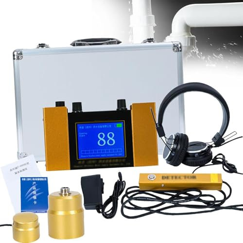 MiBoce Detector De Fugas De Agua, Monitor De Fugas De Tuberías De Agua Subterránea, con Sensor Y Auricular Dedicados para Interiores, Frecuencia Ajustable De 4 Engranajes