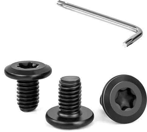 Tunejoy Flachkopfschrauben Trox M6 x 10 mm Schwarz Flachkopf Schrauben Edelstahl A2 V2A Möbelschrauben Innensechskant Vollgewinde mit T30 Inbusschlüssel 30 Stück
