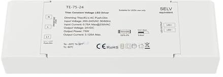 Driver LED Triac dimmerabile a tensione costante Driver triac dimmerabile digitale a 1 canale(TE-75-24 Only)