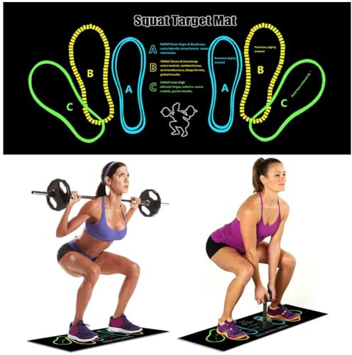 Alfombrilla de poliuretano antideslizante para sentadillas, 3 posiciones, para entrenamiento de fitness, peso muerto, 80 x 35 cm, 1 unidad