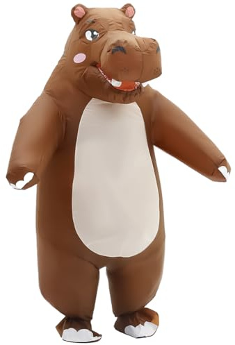 Yeffute Aufblasbares Nilpferd-Kostüm für Erwachsene, aufblasbares Nilpferd-Kostüm, lustiges Halloween-Party-Kostüm, Cosplay, verkleidet