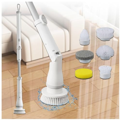 Personalizza ciò di cui hai bisogno Scrubber elettrico senza fili con 6 testine di ricambio, con braccio di estensione, luci a LED, scrubber elettrico come visto sulla tv Forniture per la pulizia per