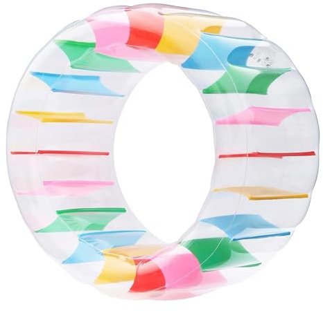 Jiuvaso Piscine à Rouleaux de Roue Gonflable, Jeu Aquatique Interactif Géant, Gonflable Flotteur Roue en PVC Léger à Eau, Jouet Funful, Jouet pour la Cour Arrière de la Fête, 160 Cm
