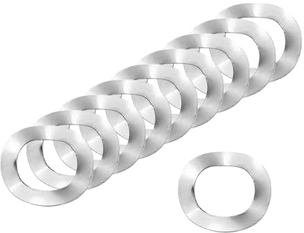sourcing map Arandela de resorte ondulada, 200 piezas de 0.5 x 0.3 x 0.000 pulgadas (ODxIDxT) – Arandela curvada de acero inoxidable 304 para tornillo y juntas onduladas para maquinaria (plata)