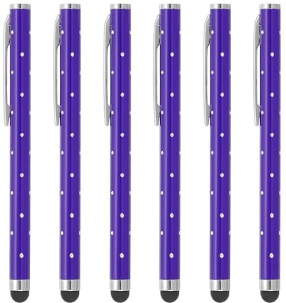 PATIKIL Stylus Pens for Touch Screens, 6 Pcs High Precision Universal Bling Stylus Crystal Metal Capacitive Pen for Touch Screen Devices Phone Tablets Laptop, Purple
