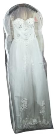 Seethrough - Borsa porta abiti da sposa per abiti da sposa e abiti lunghi, facile da trasportare e riporre, copertura completa, custodia per abiti lunghi