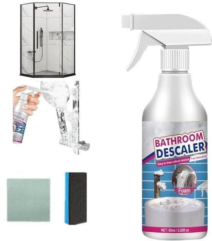 Reiniger für hartnäckige Flecken, Bathroom Descaler, Badreiniger Schaum Fleckenentferner, Multifunktional Duschreiniger gegen Kalkablagerungen für Glas Kanalisation Toiletten (1)