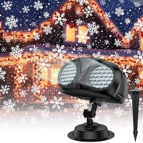 ACELIFE Snowflake Projector Lights, LED Projection Lamp with Remote Control | Outdoor/Indoor Christmas Projector, Snowfall Lights for Christmas, New Year's Eve Parties and Celebrations