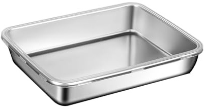 DECAKE Universal Water Tray, Air Conditioner Drip 304 Stainless Steel Suitable for AC, Condensing Units(Silver,20x26cm/8x10in)