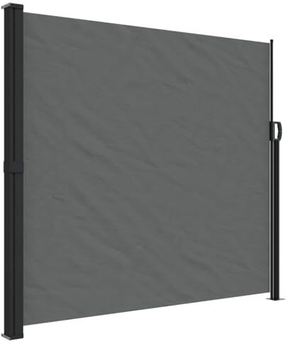 Frdhee Sombrilla para balcón, toldo lateral extensible, antracita, 180 x 300 cm, para patio, jardín, terraza, mercado