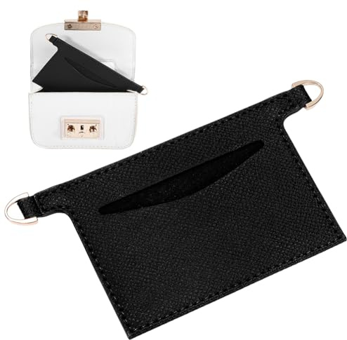 PH PandaHall Organizador de cuero para monedero, inserto de cartera negro, bolsillo divisor pequeño interior rectangular organizador de bolso con anillos en D para mujer, carteras en accesorios