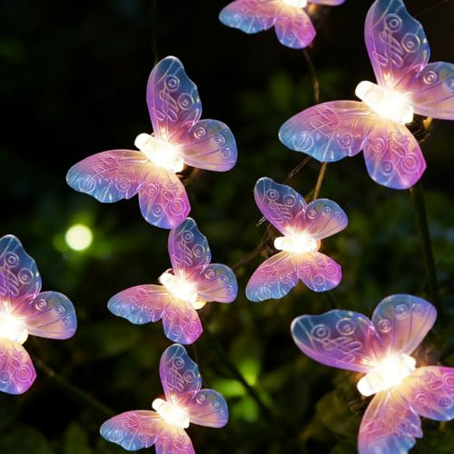 DAZZTIME Guirlande Lumineuse Papillon,20 LED Lumières de Fées de Papillons 3m,Papillon Guirlande Lumineuse Décorative,LED en Forme de Papillons,pour Noël,Fête,Mariage,Balcon,Tonnelle,Jardin,Camping