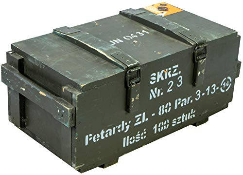 Munitionskiste SKRZ76 Transportkiste Aufbewahrungskiste Wandstärke über 1 cm Maße ca 65x33x30cm Innen ca 53,5x27x21cm Militärkiste Munitionsbox armeekiste Holzkiste Holzbox Shabby Vintage