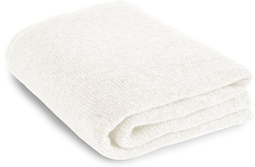 Couverture de voyage de luxe 100 % cachemire – Blanc – Fabriquée en Écosse par Love Cashmere, blanc, One Size - 88cm wide by 165cm long, Couverture enveloppante