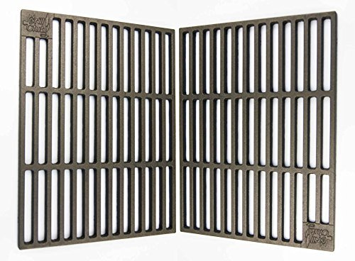 2 Gusseisen Grillroste 41,5 x 27,5 cm/extra schwer ca. 7 kg/nur 12 mm lichter Stababstand ! Tepro Toronto, Black Oak, Butternut