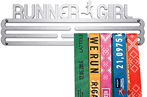 United Medals Runner Girl Medaillenhalter Edelstahl | Medaillen Aufhänger | Medal Hanger Holder Display Rack