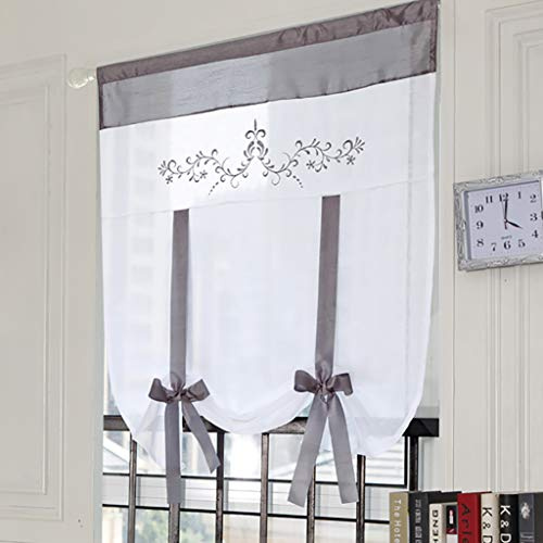 SIMPVALE Tenda Romana 1 Pezzo, Grigio 80x120 cm, Tenda per Interni | Tende a Pacchetto Ricamate, Leggere ed Eleganti, Filtranti la Luce Naturale, Tende Semitrasparenti per Camera da letto